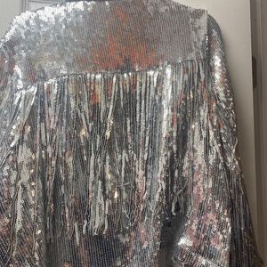 Sequin fringe jacket